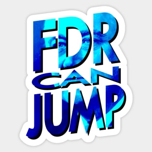 FDR Can Jump (Blue Portrait) Sticker